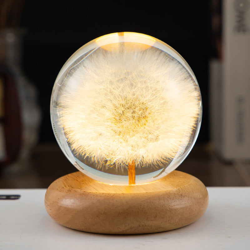 LED Night Light with Crystal Ball
