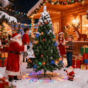 Classic Spruce Christmas Tree 210cm with 1020 PE PVC Tips Foldable Base Green