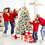 AvenlyHome| Hinged Xmas Tree | Height 6 and 7.5ft PVC Tips | Green | Easy Setup