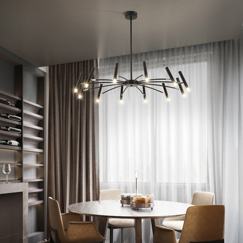EvetteLuxe - Modern LED Chandelier in Gold and Black