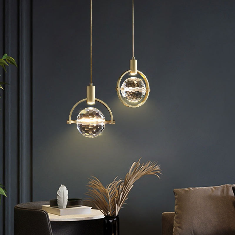 CrystalGlow – LED pendant light in ring shape with crystals