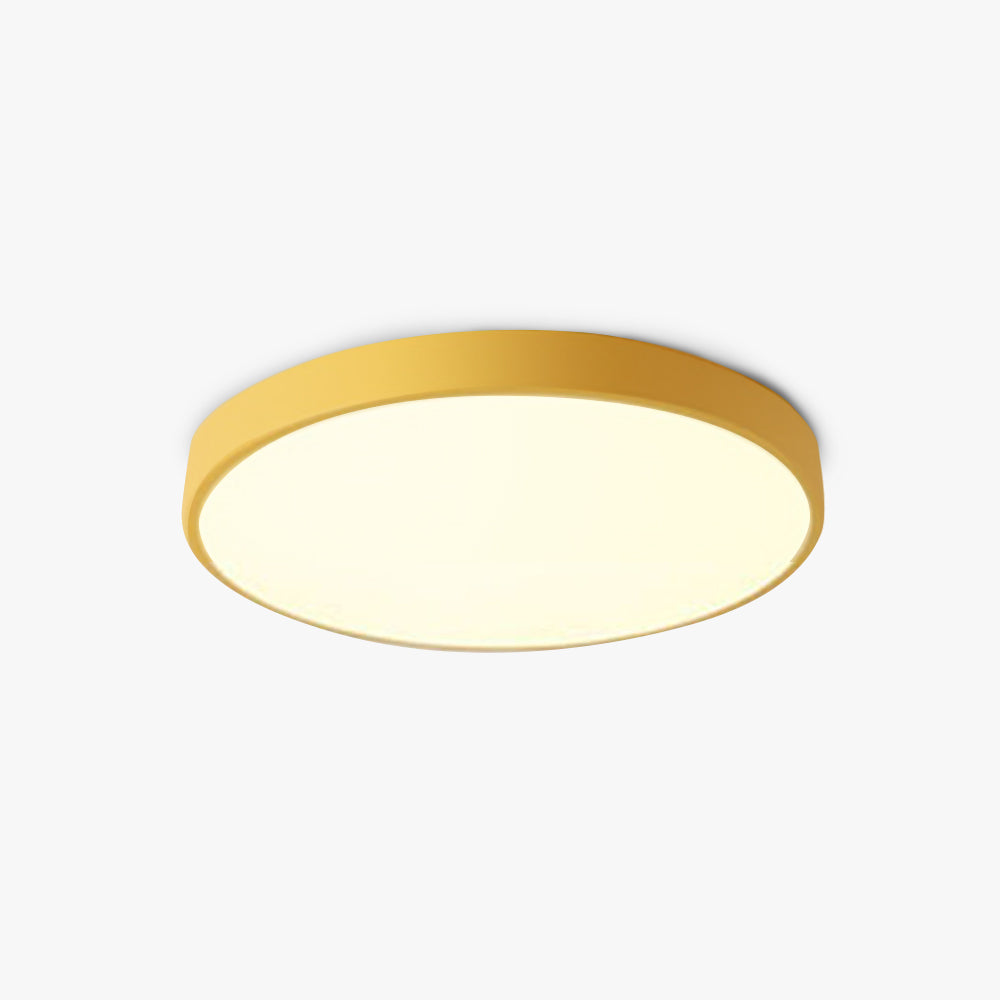 Morandi Modern Round LED Ceiling Light Pink Grey Metal Living Room