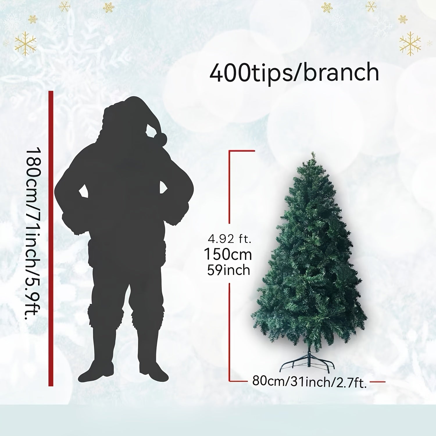 AvenlyHome| Artificial Christmas Tree | 5ft 6ft 7ft | Green | No Electricity