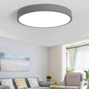 Morandi Modern Round LED Ceiling Light Pink Grey Metal Living Room
