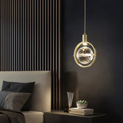 CrystalGlow – LED pendant light in ring shape with crystals