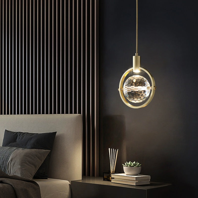 CrystalGlow – LED pendant light in ring shape with crystals