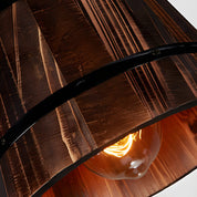 RusticCharm – Pendant Light in the Shape of a Wooden Bucket for the Bar