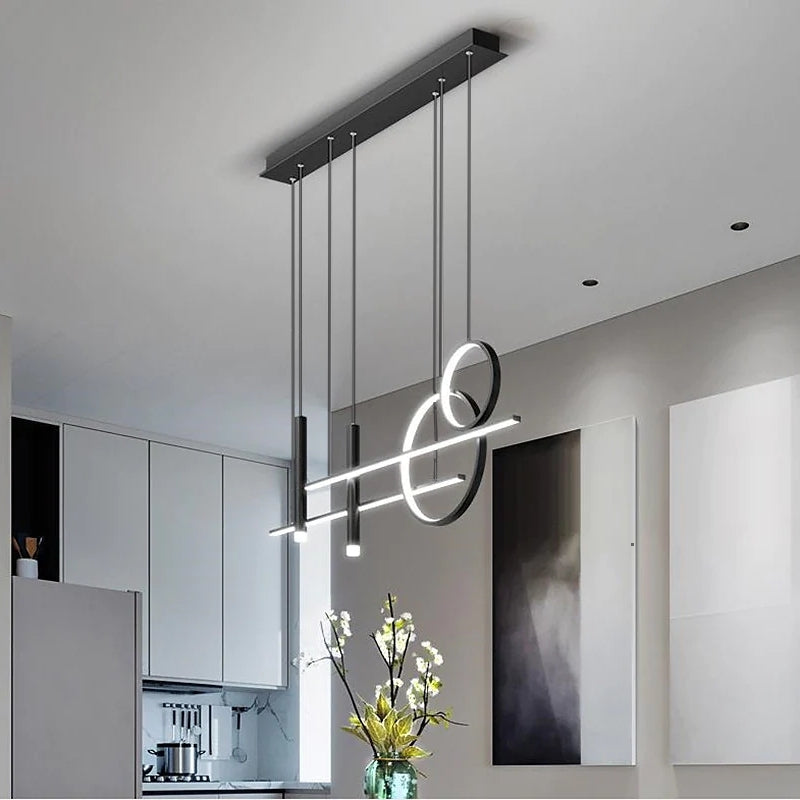 MadinaGlow - Elegant Black Metal LED Chandelier