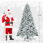 AvenlyHome| Hinged Xmas Tree | Height 6 and 7.5ft PVC Tips | Green | Easy Setup