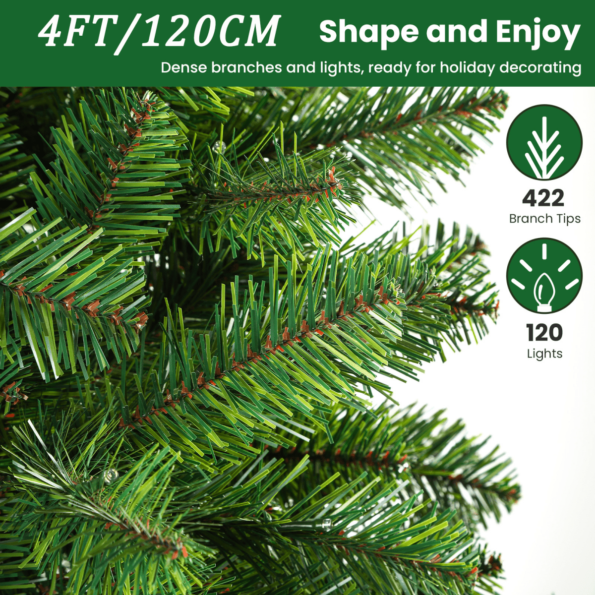 AvenlyHome|1.8m Pre-Lit Christmas Tree|250 LED Warm White|778 Tips|Easy Assembly