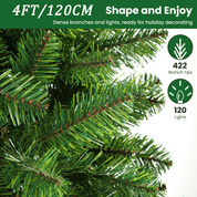 AvenlyHome|1.8m Pre-Lit Christmas Tree|250 LED Warm White|778 Tips|Easy Assembly