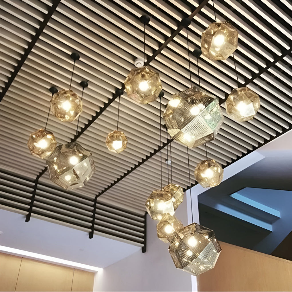 LightDesign - Geometric Round Pendant Lamp in Electrolytic Metal