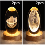 3D Galaxy Crystal Ball LED Night Light