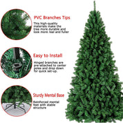BritTree Classic Christmas Tree|Unlit Green Branches|Metal Leg|One Size|No Power