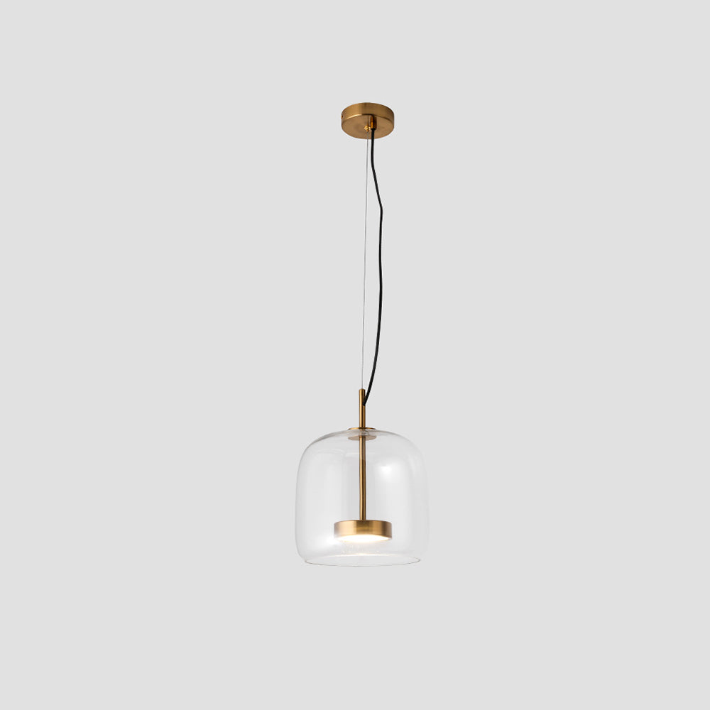 Hailie Retro LED Pendant Lights Gold Amber Metal Glass Bedroom
