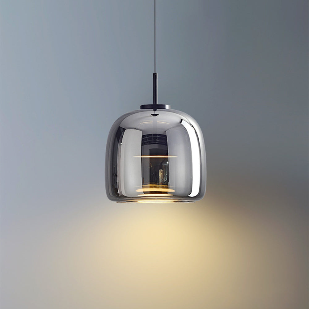 Hailie Retro LED Pendant Lights Gold Amber Metal Glass Bedroom