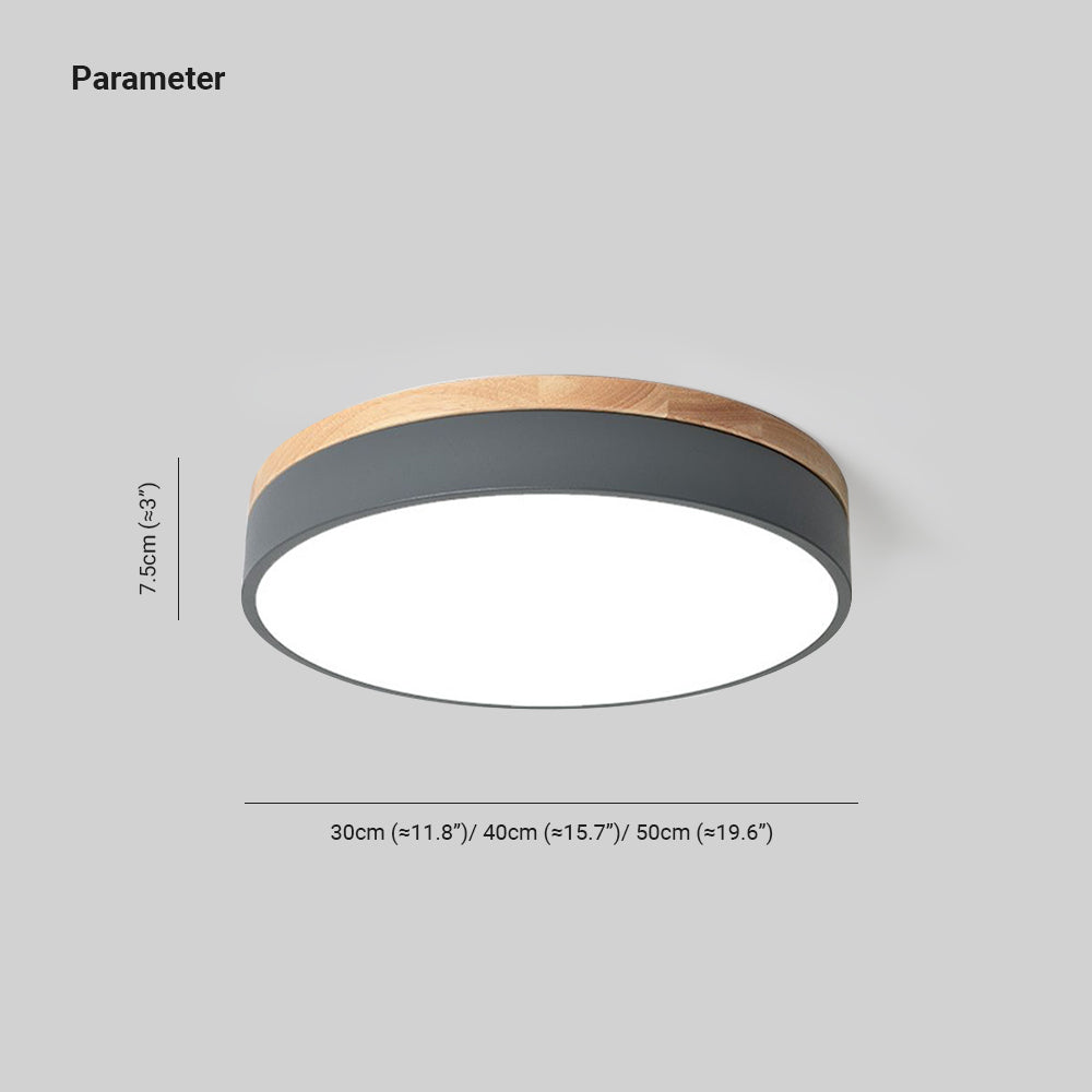 Morandi Modern Ceiling Lamp White Grey Metal Wood Bedroom Living Room