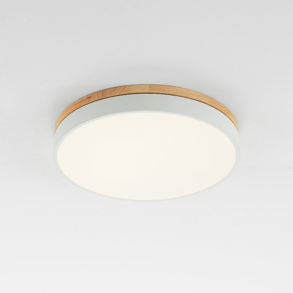 Morandi Modern Ceiling Lamp White Grey Metal Wood Bedroom Living Room