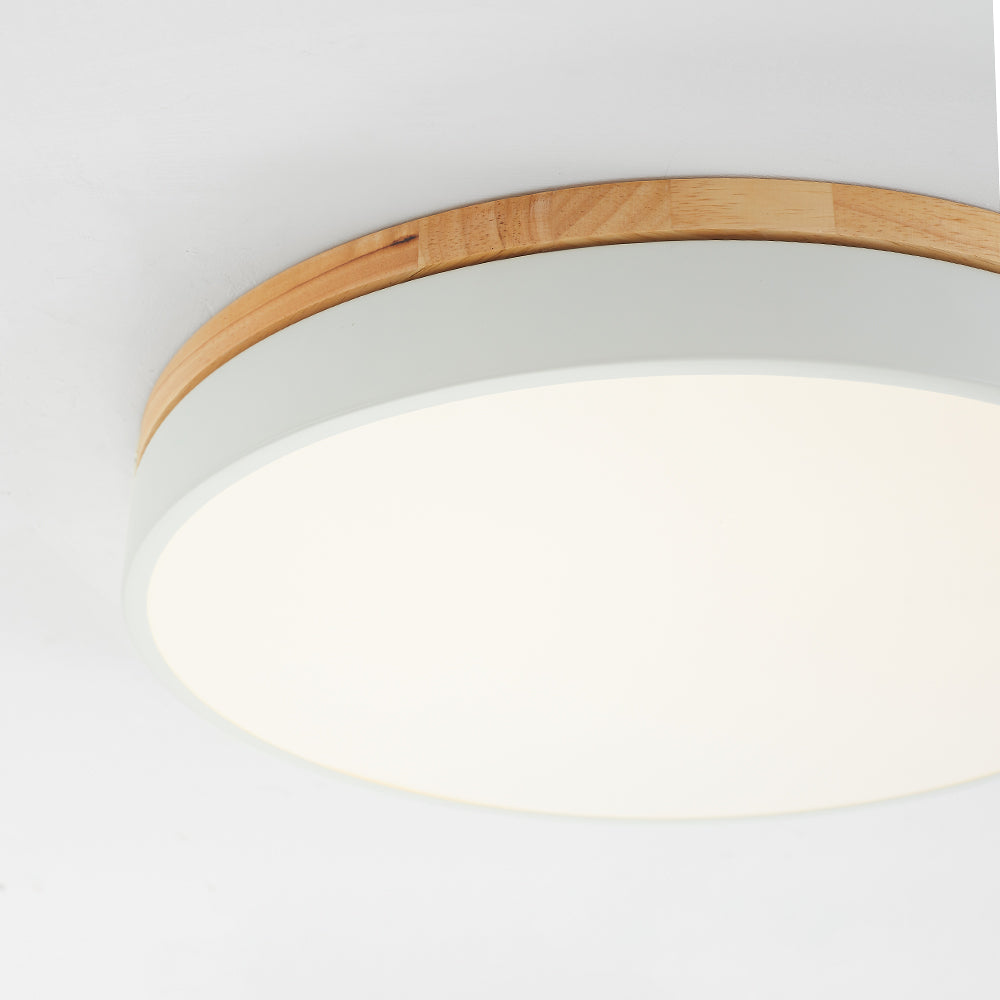 Morandi Modern Ceiling Lamp White Grey Metal Wood Bedroom Living Room