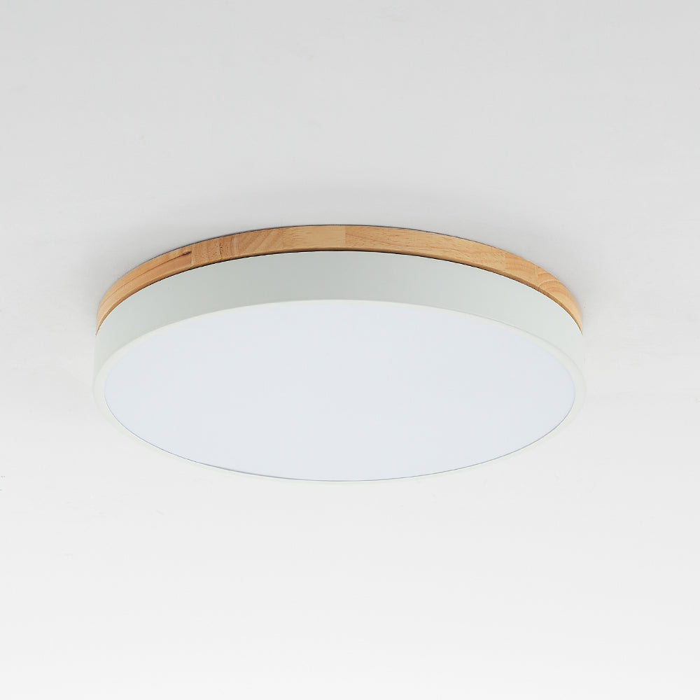 Morandi Modern Ceiling Lamp White Grey Metal Wood Bedroom Living Room