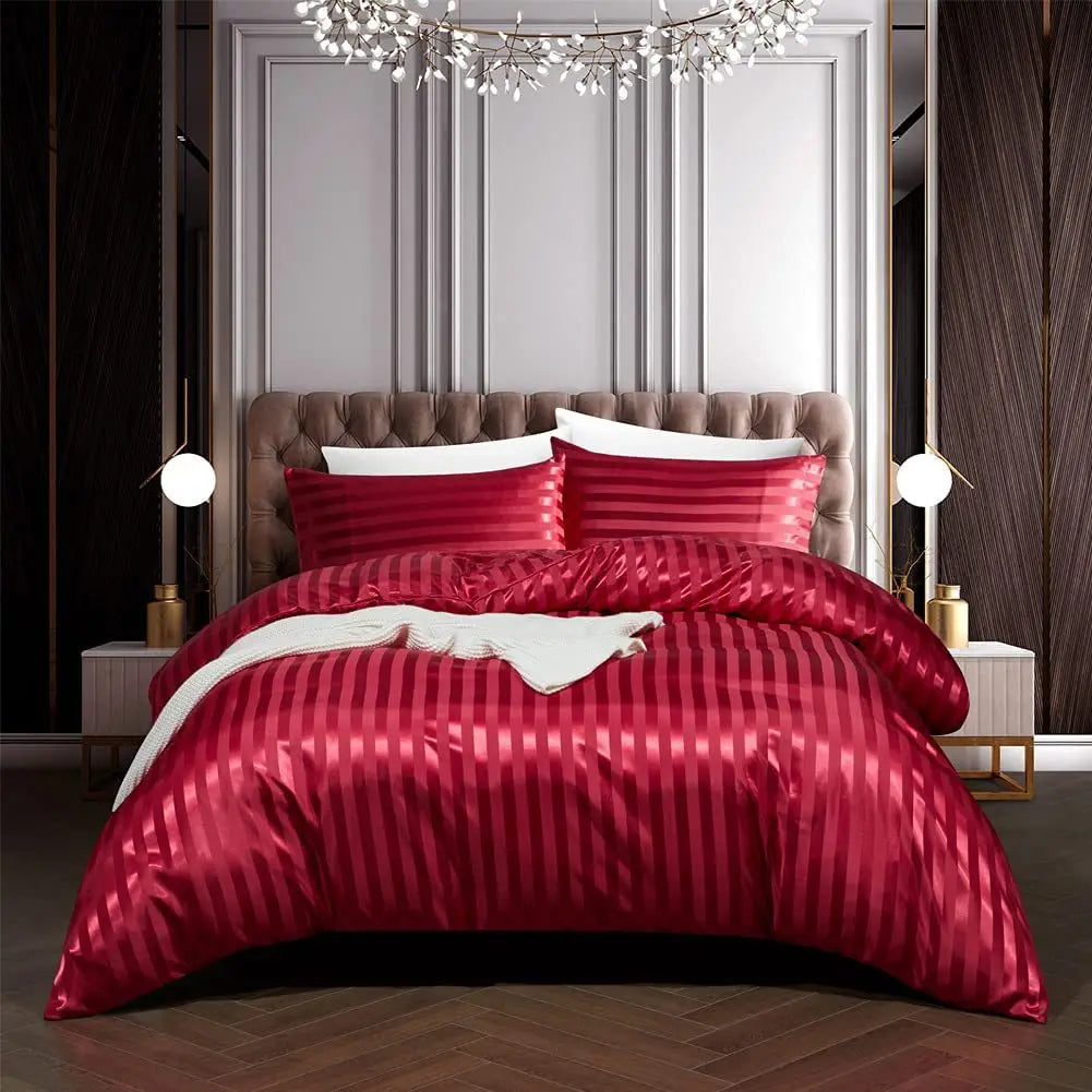 NoirLuxe - Duvet Cover Set in Black Satin