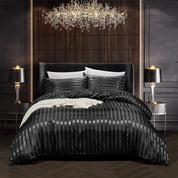 NoirLuxe - Duvet Cover Set in Black Satin