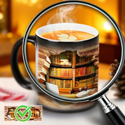Enchanting Bookshelf Heat-Reveal Ceramic Mug