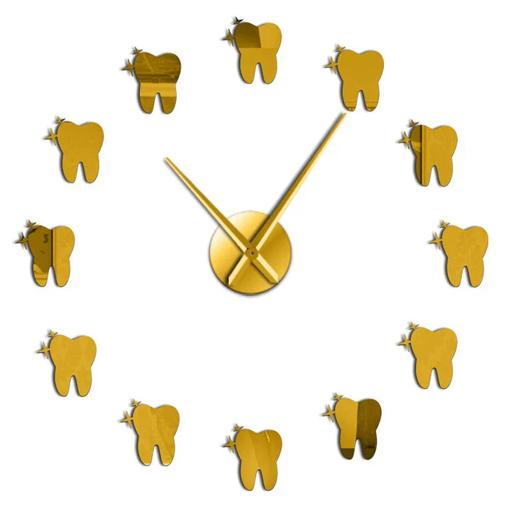 DentiGlow - Modern Wall Clock with Dental Mirror Effect