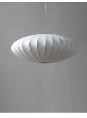 SatinSerenity – Silk Pendant Light with Crown
