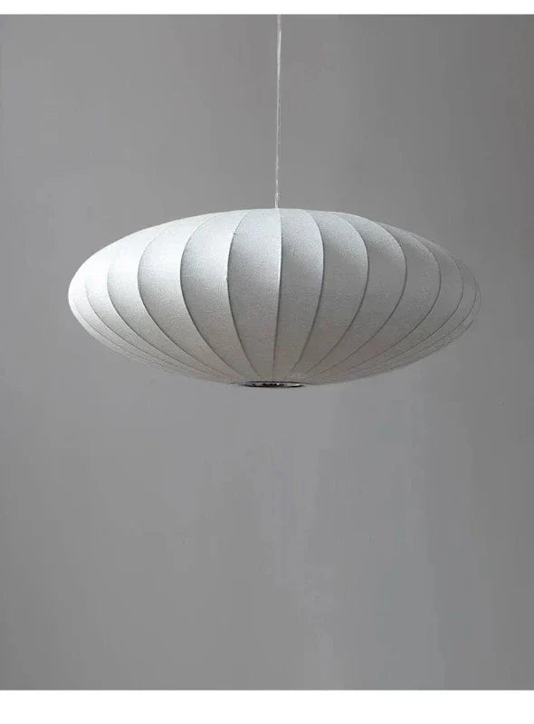 SatinSerenity – Silk Pendant Light with Crown