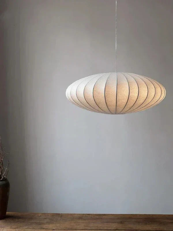 SatinSerenity – Silk Pendant Light with Crown