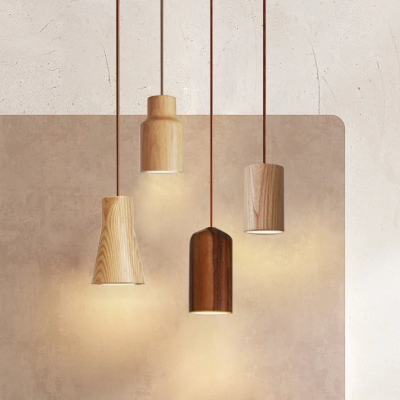 WoodenAura - Scandinavian Wooden Pendant Lamp