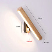 WoodGlow - Wooden LED Bedroom Wall Lamp