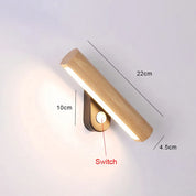 WoodGlow - Wooden LED Bedroom Wall Lamp