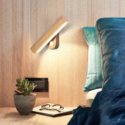 WoodGlow - Wooden LED Bedroom Wall Lamp