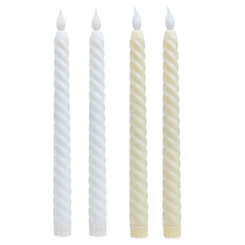Candlestick 3D - Long LED Candles with 3D Wick for Christmas