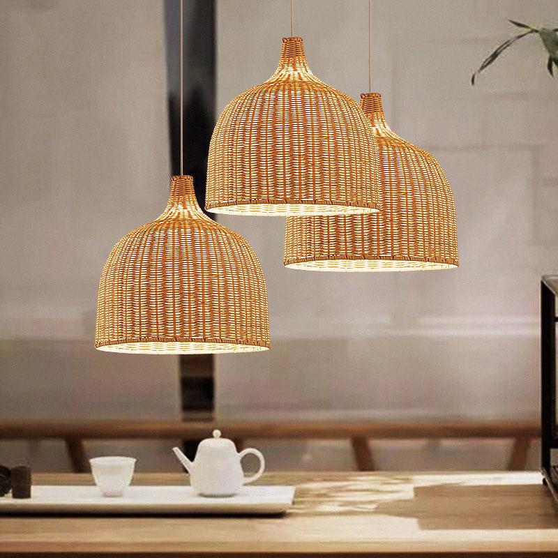 Rattan and Bamboo Pendant Light for the Kitchen
