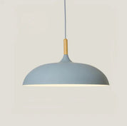 Pendant Lights Made of Metal and Wood in Soft Pastel Shades
