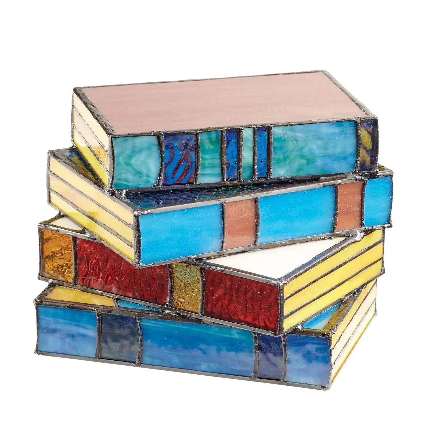 GlassNovel - Coloured Glass Book Lamp