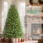 AvenlyHome|1.8m Prelit Christmas Tree|250 Warm White LED|778 Tips|Easy Setup