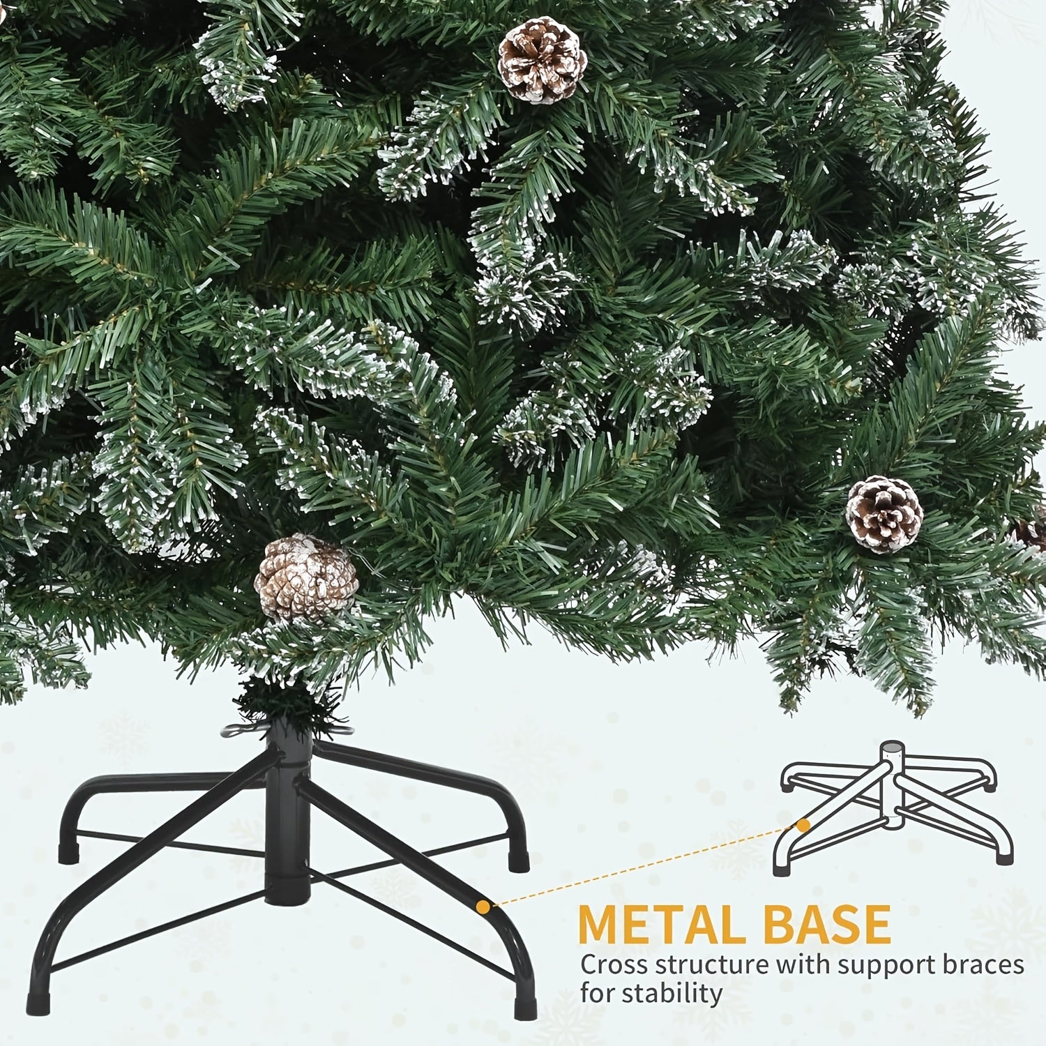 AvenlyHome | Snow Flocked Tree 183cm | 800 Tips, Stand | 800 Tips Snow | No Power