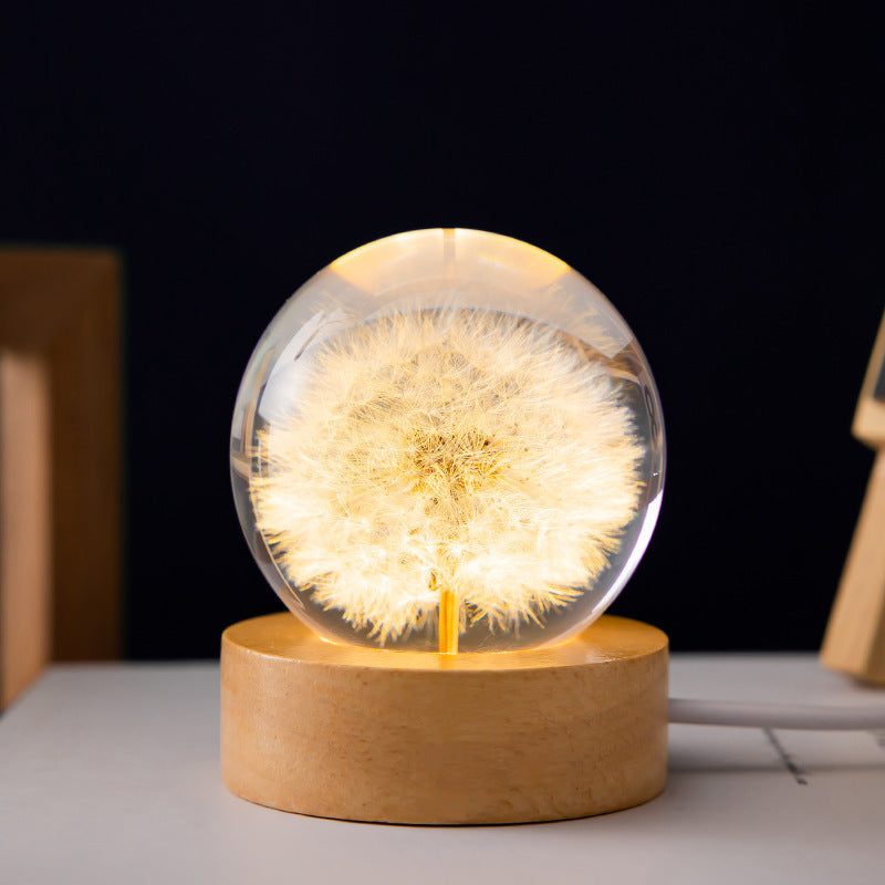 LED Night Light with Crystal Ball
