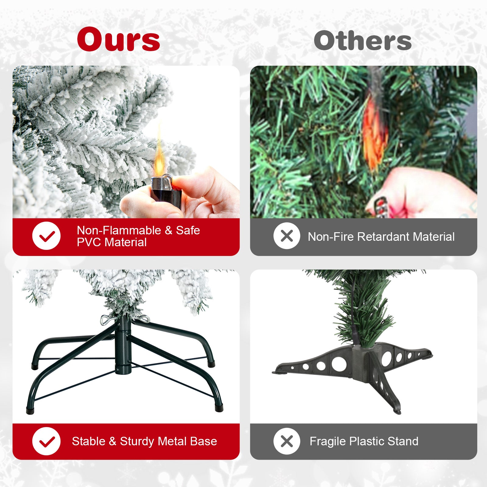 AvenlyHome| Hinged Xmas Tree | Height 6 and 7.5ft PVC Tips | Green | Easy Setup