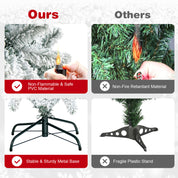 AvenlyHome| Hinged Xmas Tree | Height 6 and 7.5ft PVC Tips | Green | Easy Setup