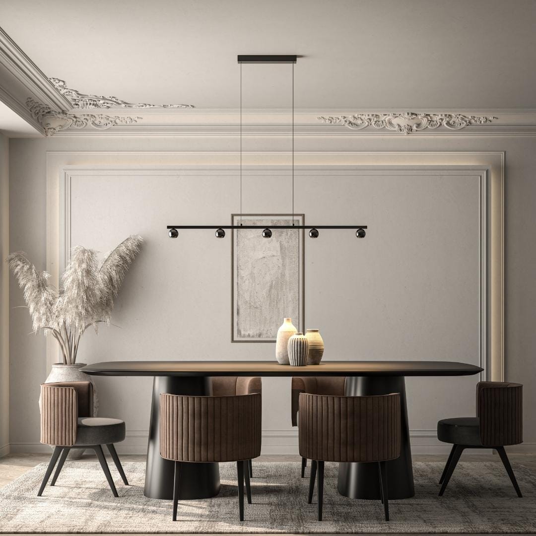 LumiSteel - LED Pendant Light, Warm, Adjustable Height