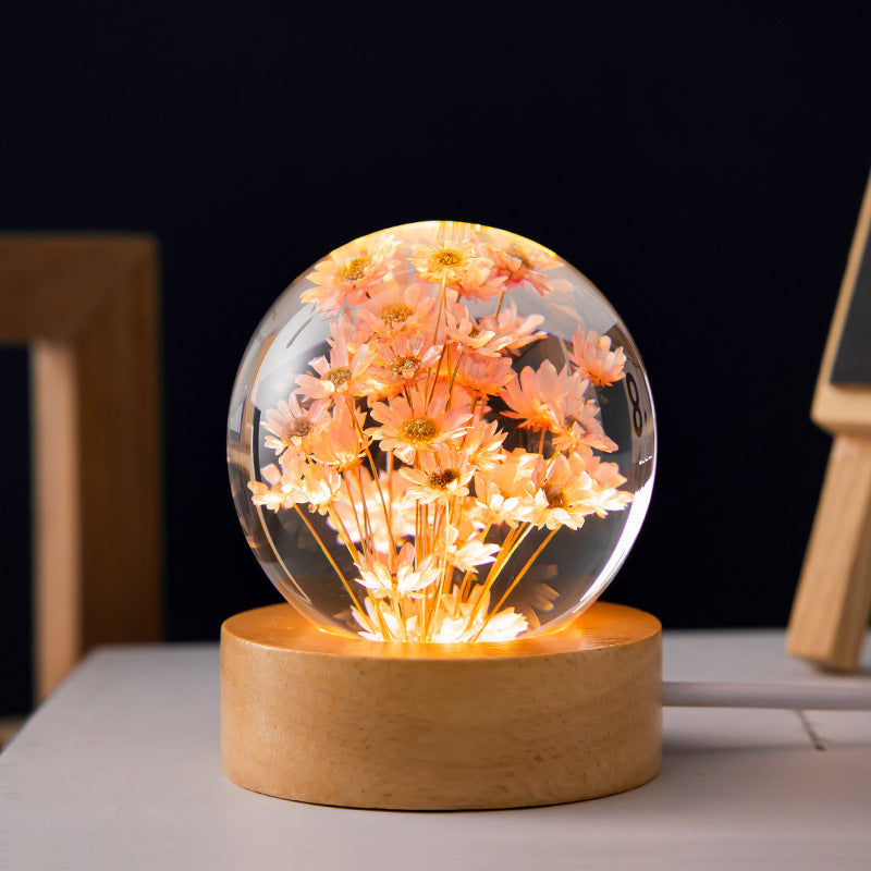 LED Night Light with Crystal Ball