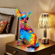 Vibrant Resin Chihuahua Table Lamp