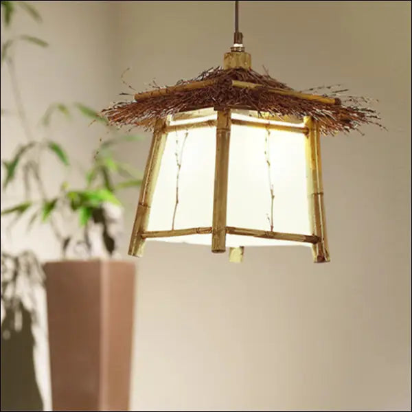 Eastern Retreat Bamboo Chandelier