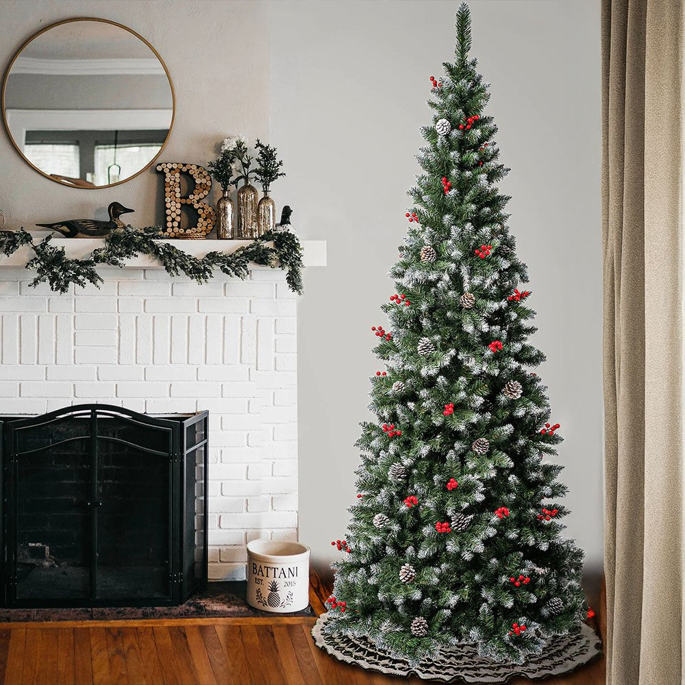 AvenlyHome Snow Flocked Xmas Tree 180cm Festive Decor