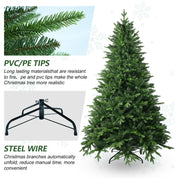 Classic Spruce Christmas Tree 210cm with 1020 PE PVC Tips Foldable Base Green